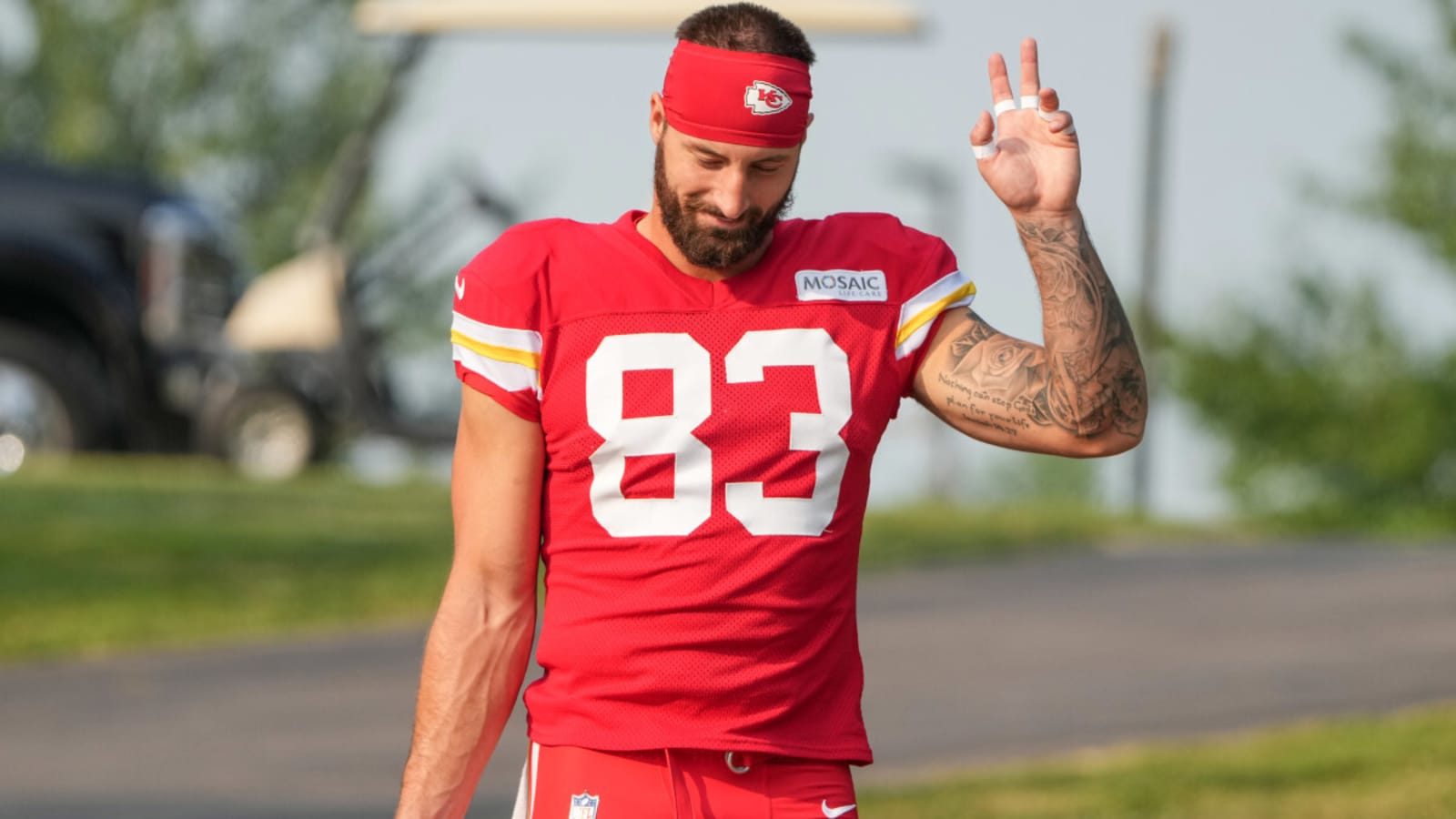 Chiefs TE Noah Gray is playing a position he hasn&#39;t often played due to an untimely injury