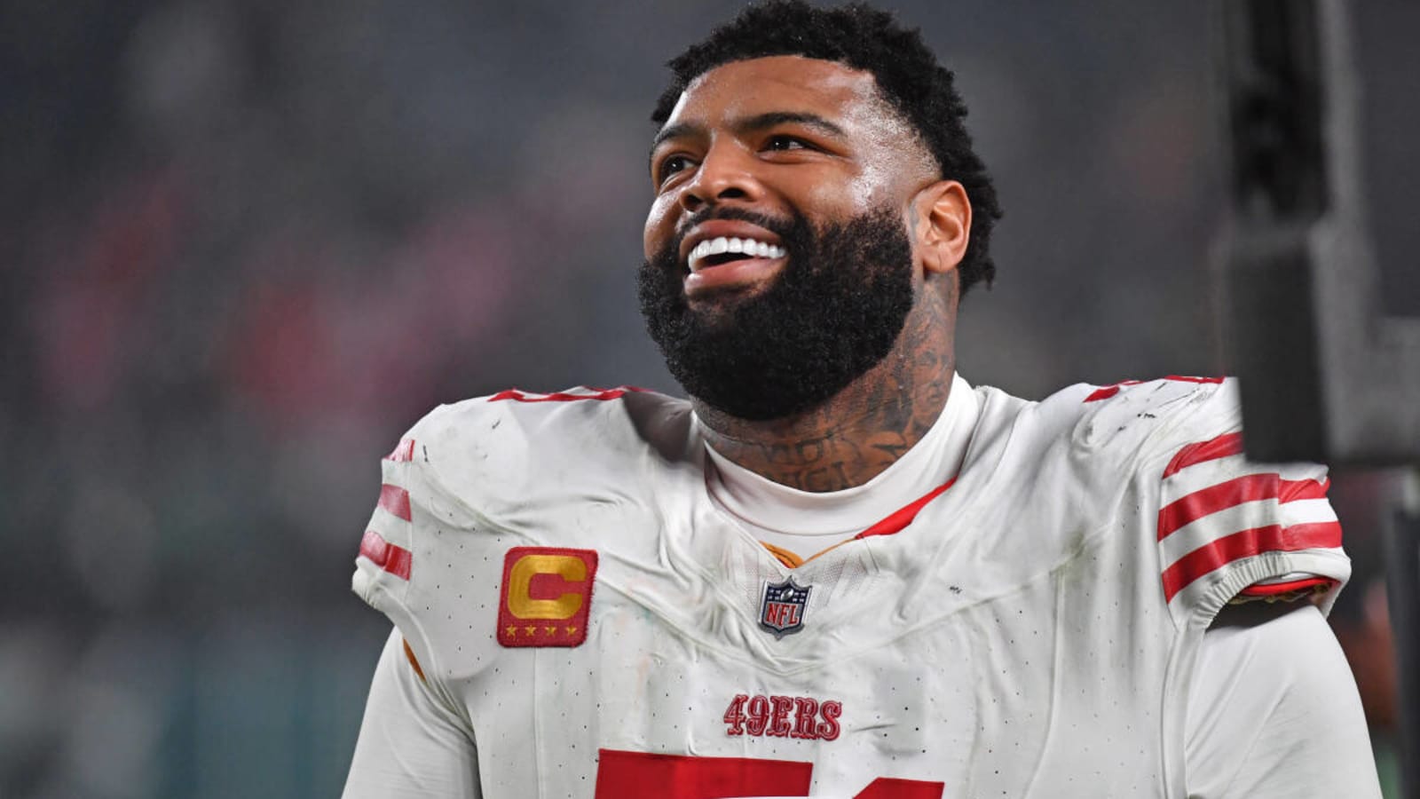 49ers&#39; Trent Williams reacts to receiving GOAT offensive lineman praise from Taylor Lewan