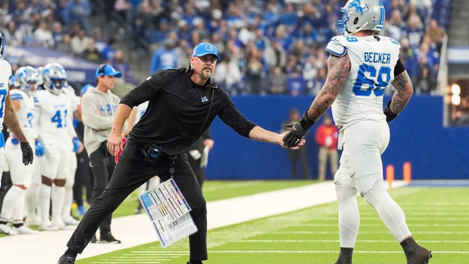 Lions&#39; Dan Campbell gives injury updates on Taylor Decker, David Montgomery, Carlton Davis and Kalif Raymond, where there status is for Thanksgiving right now