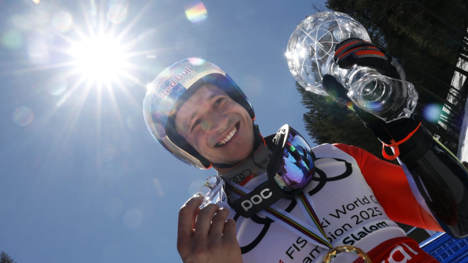 Marco Odermatt Shatters Trophy During Celebration