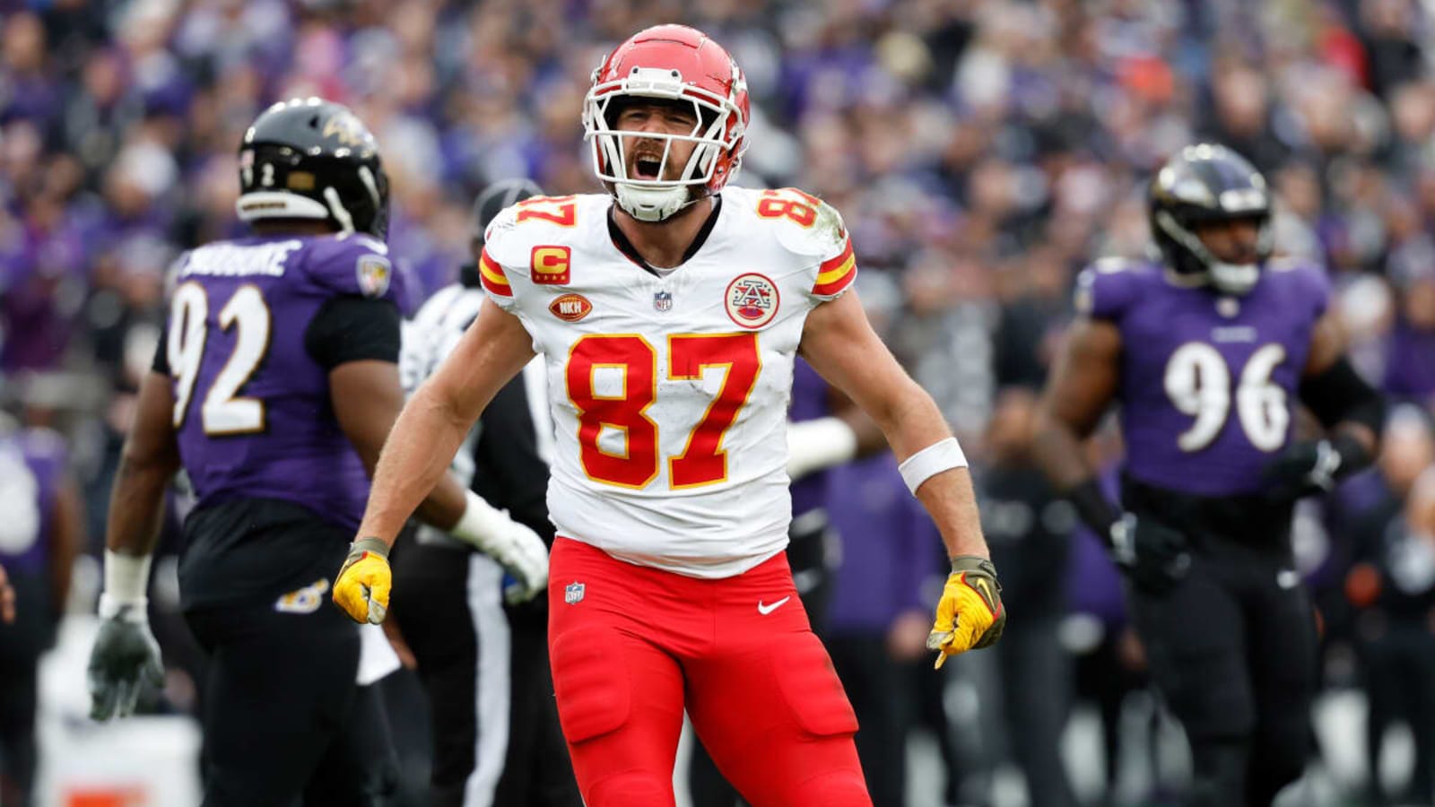 Watch: Travis Kelce Scores in AFC Championship Game, Set NFL Playoff Receptions Record