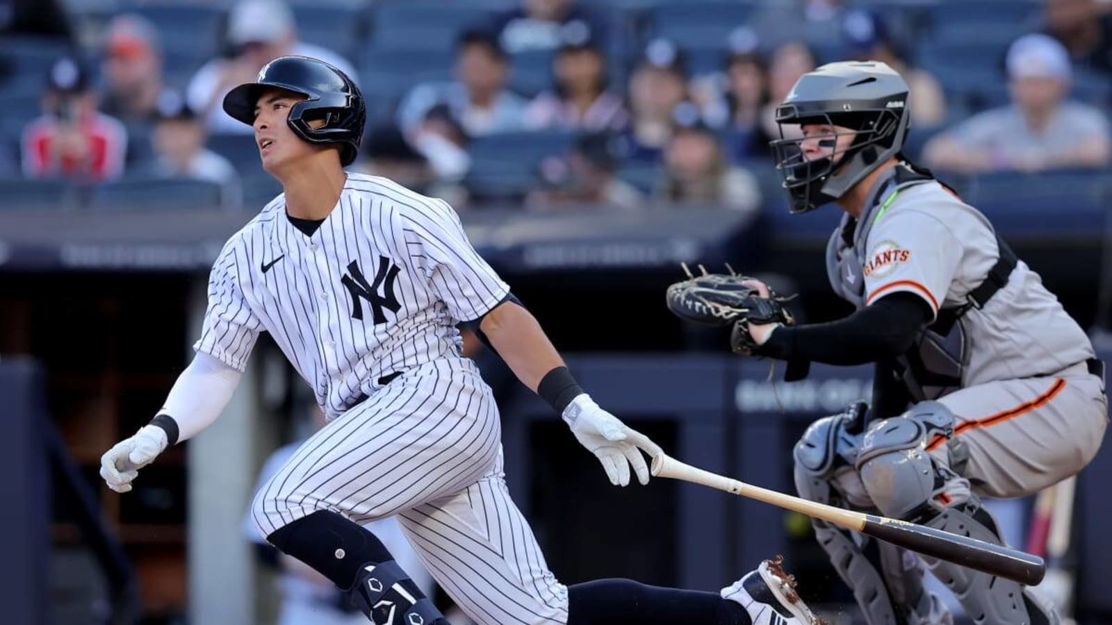 New York Yankees' Oswald Peraza hits first career homer