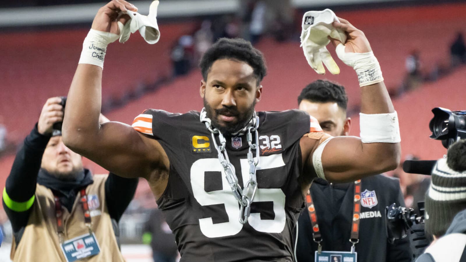 Myles Garrett&#39;s 2023 Award Collection Begins at The Greater Cleveland Sports Awards