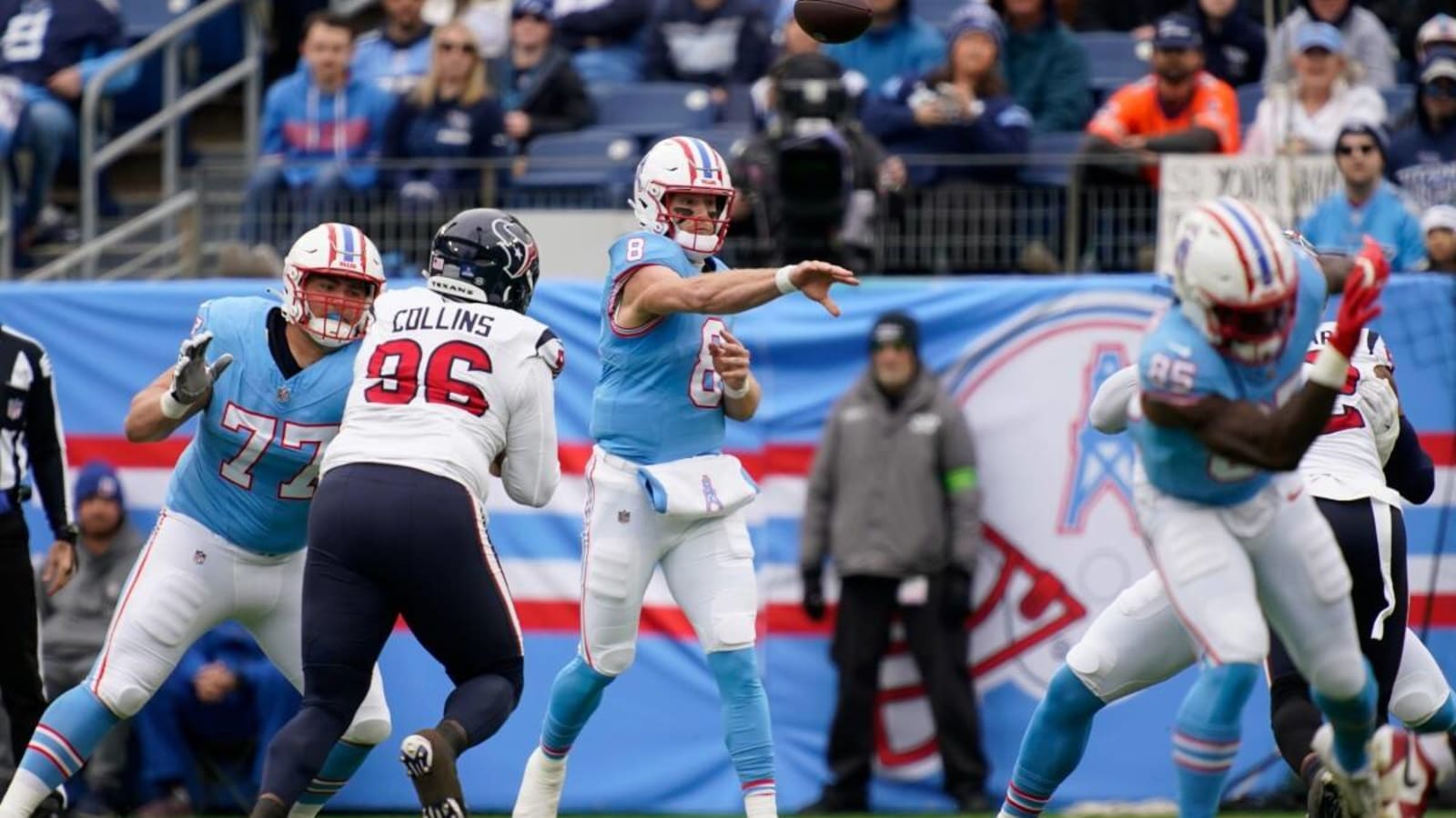 Watch: Will Levis Throws Interception on Opening Drive of Third Quarter Against Houston Texans