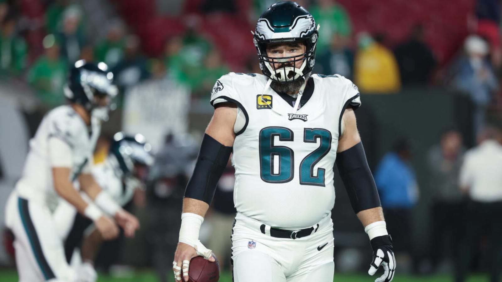 Retired Jason Kelce can't seem to stay away from Eagles' practice facility