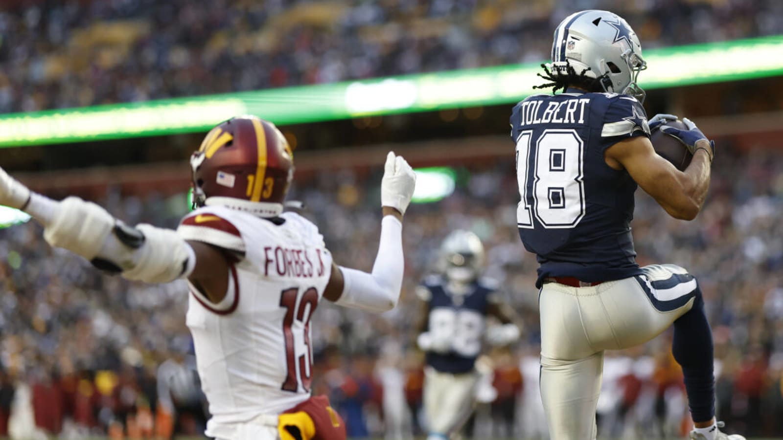 Watch: Prescott to Tolbert TD; Cowboys Lead Commanders 7-0