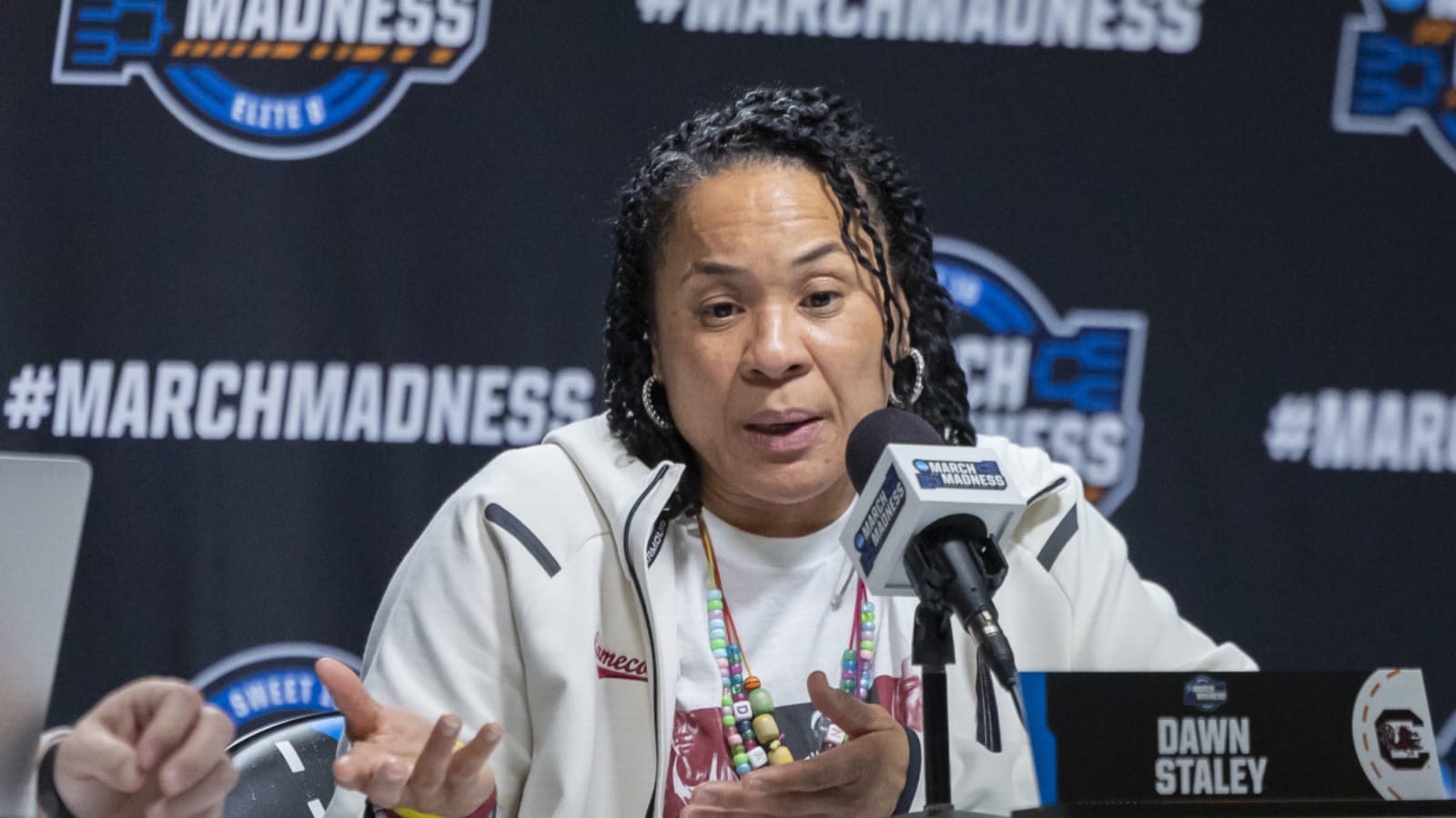 Dawn Staley Hesitates at Reporter&#39;s Question: 'Don&#39;t Think That&#39;s Supposed to Be Out There&#39;