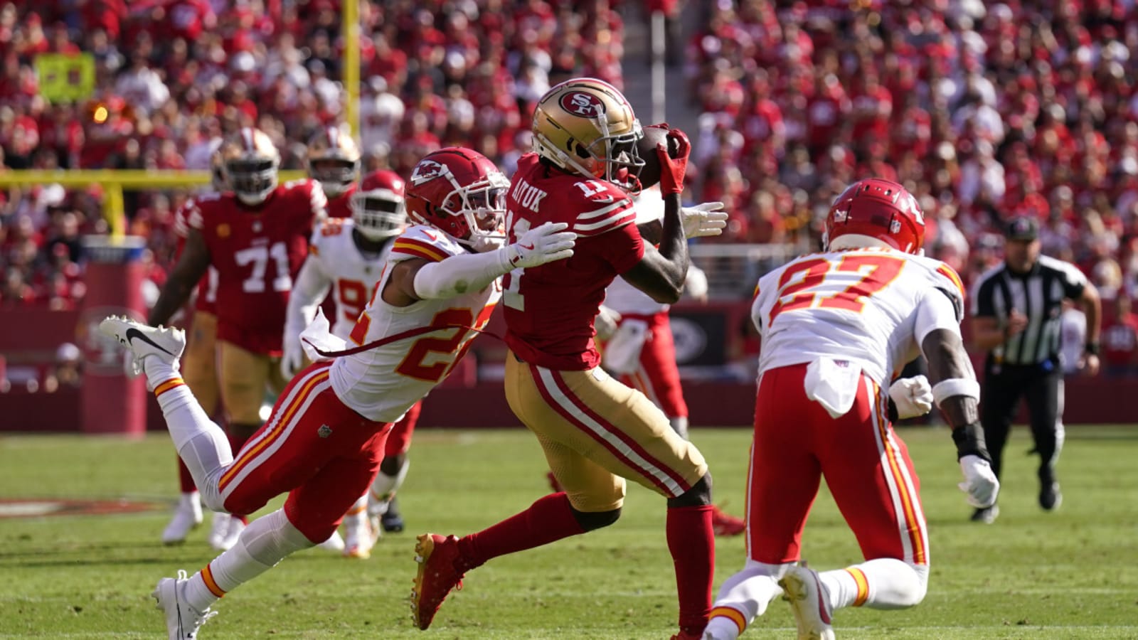 49ers fearing the worst over Brandon Aiyuk injury following disheartening defeat to the Chiefs
