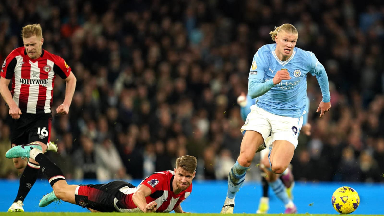 Erling Haaland Punishes Kristoffer Ajer Slip As Man City Beat Brentford