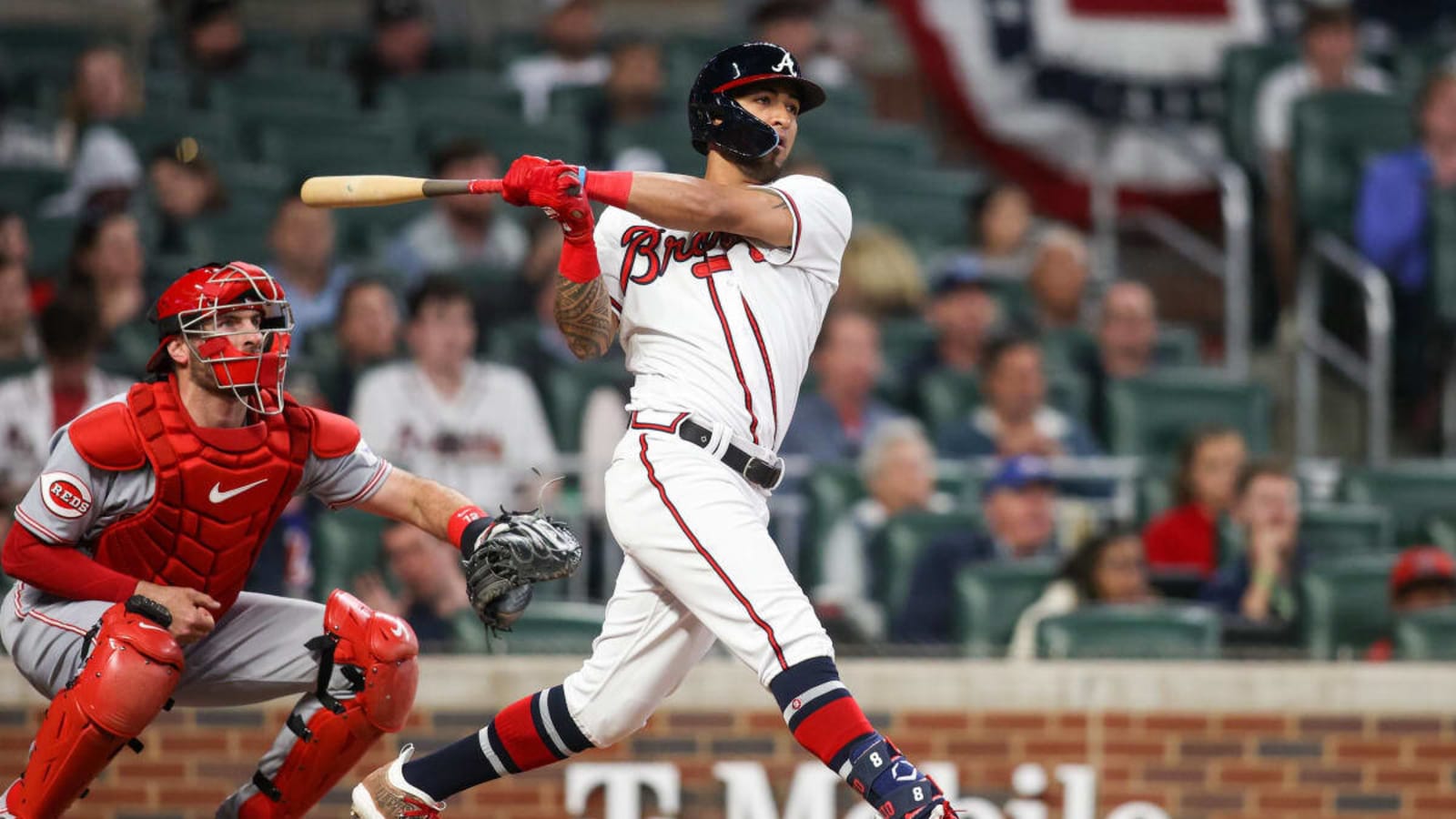 Watch: Eddie Rosario flips a changeup into centerfield to give