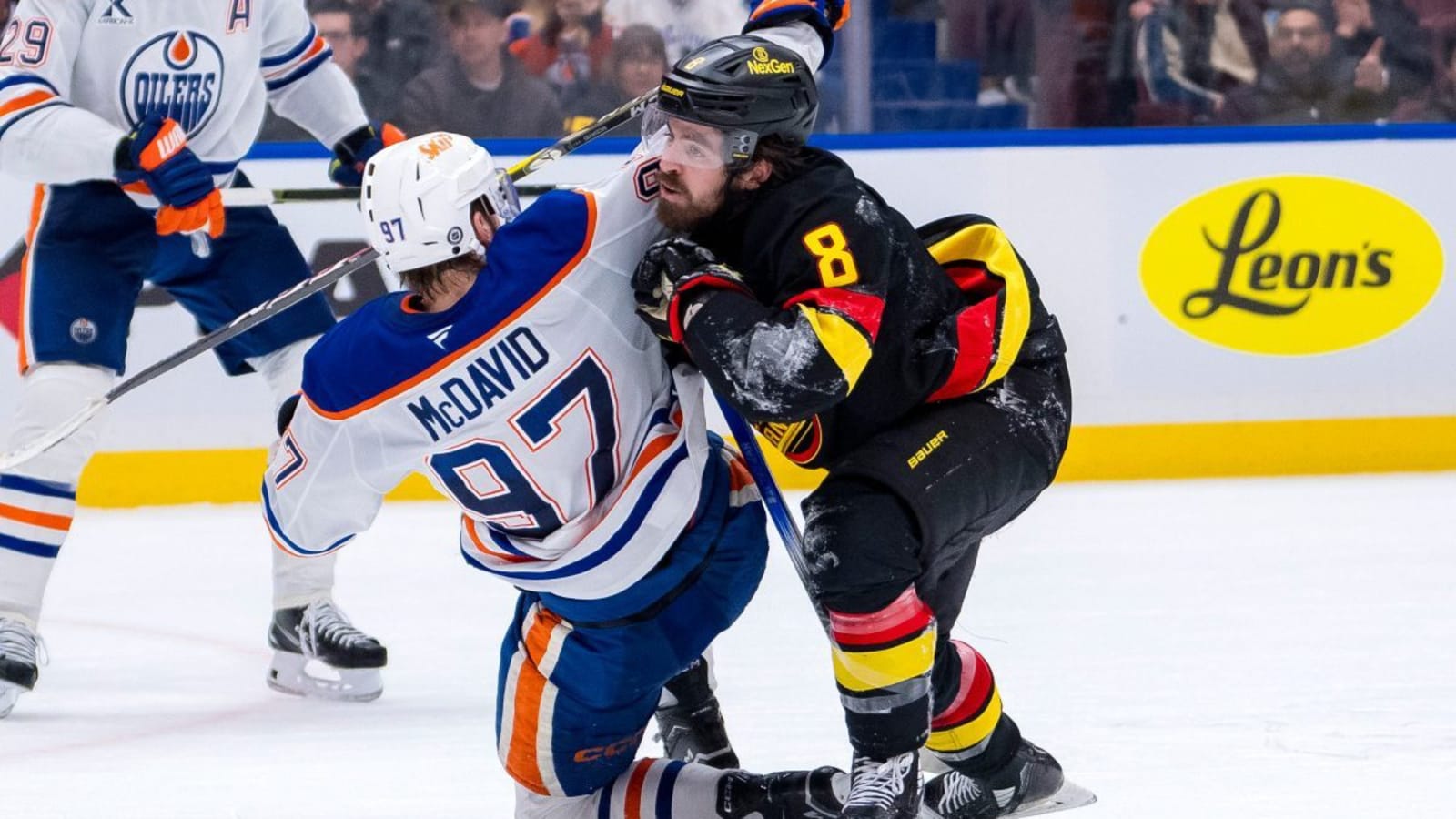 Oilers’ Connor McDavid suspended three games for cross-checking Canucks’ Conor Garland