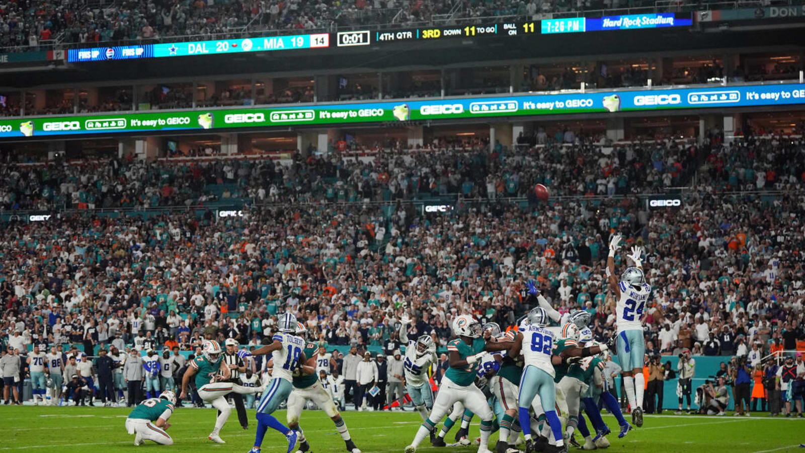 Dolphins vs. Cowboys reached a mark not seen in almost 30 years