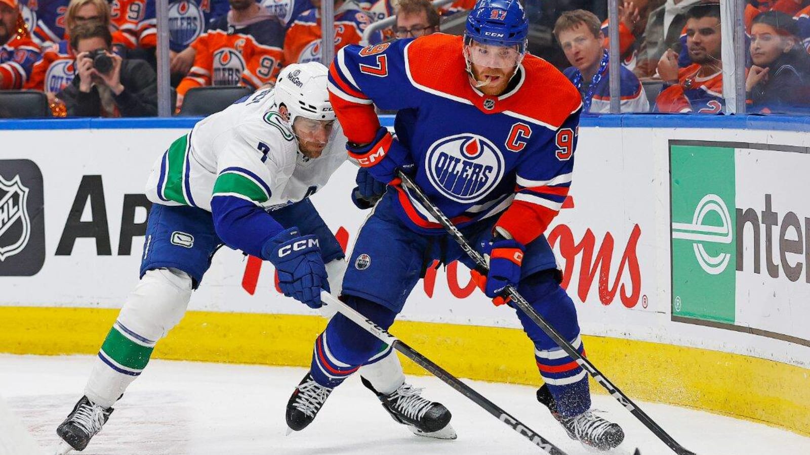 Canucks’ Carson Soucy to get hearing for McDavid cross-check; Zadorov fined $5,000