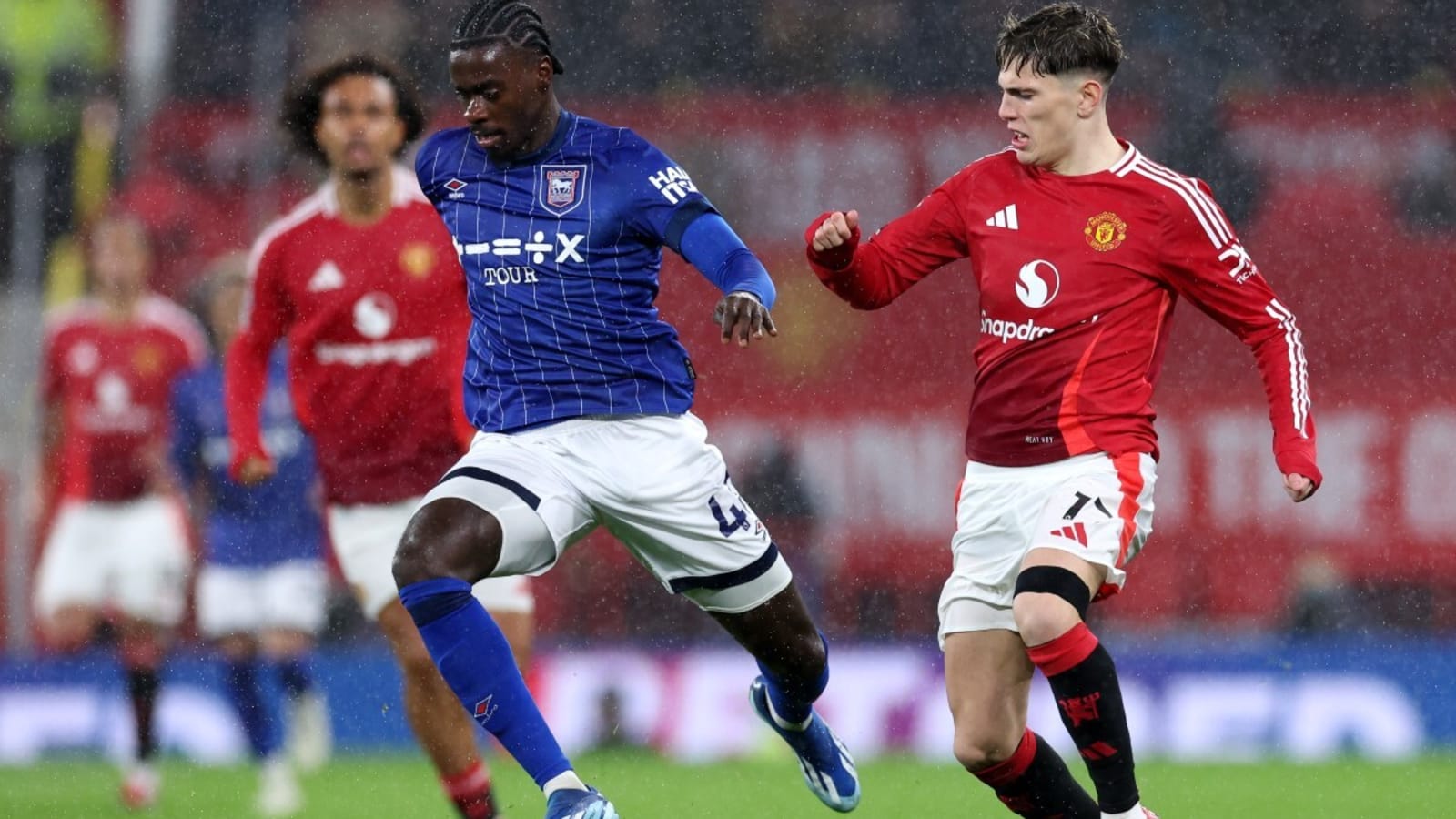 Man United star appears to storm off as Ruben Amorim questioned over 'dubious' decision vs Ipswich