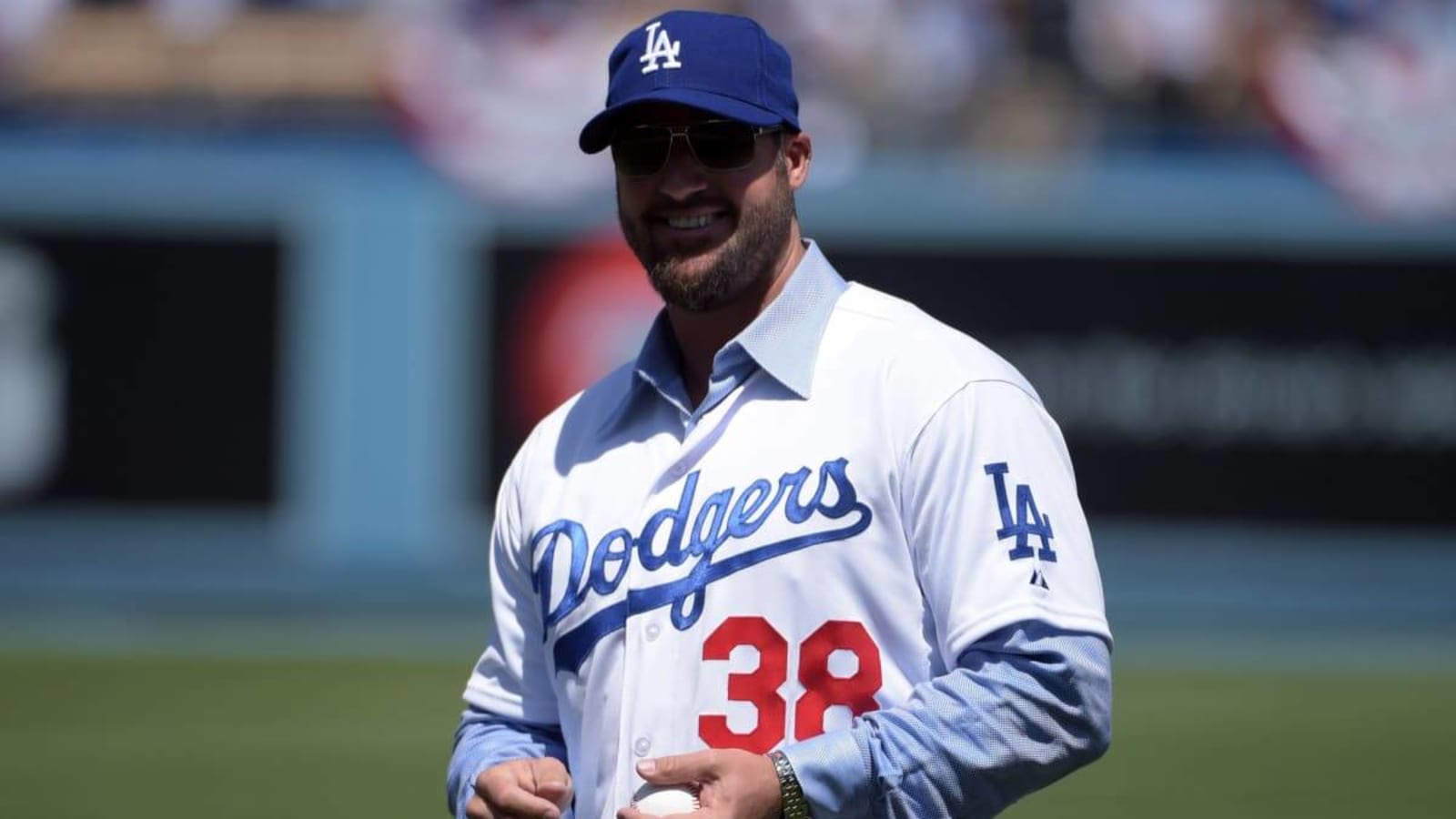  Former Cy Young Pitcher Eric Gagne Tries to Bat Against Himself