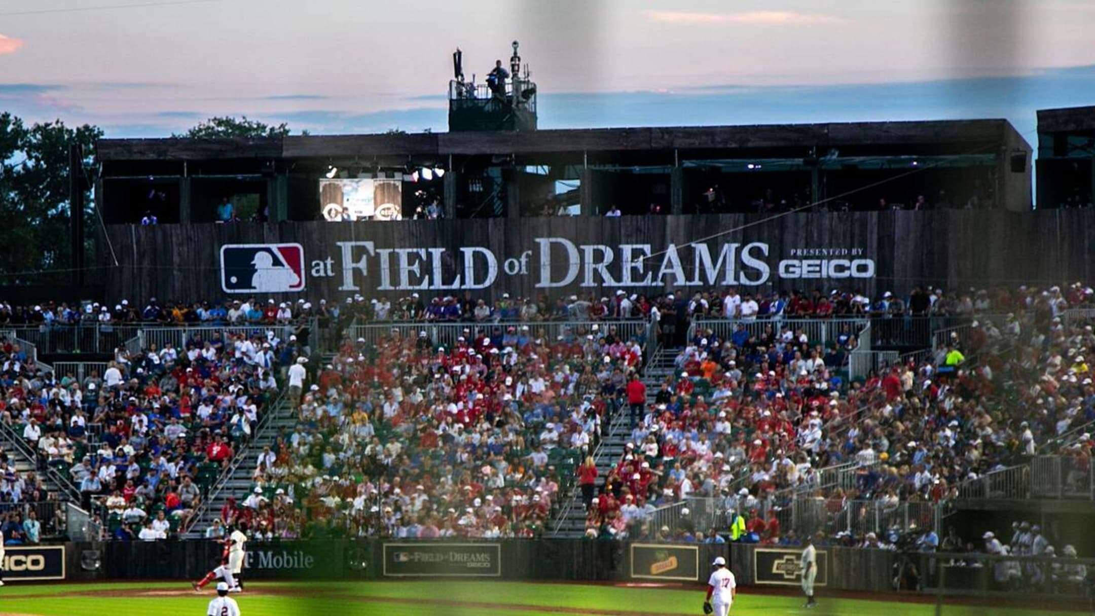 Hologram Harry Caray's 7th inning stretch at Field of Dreams game