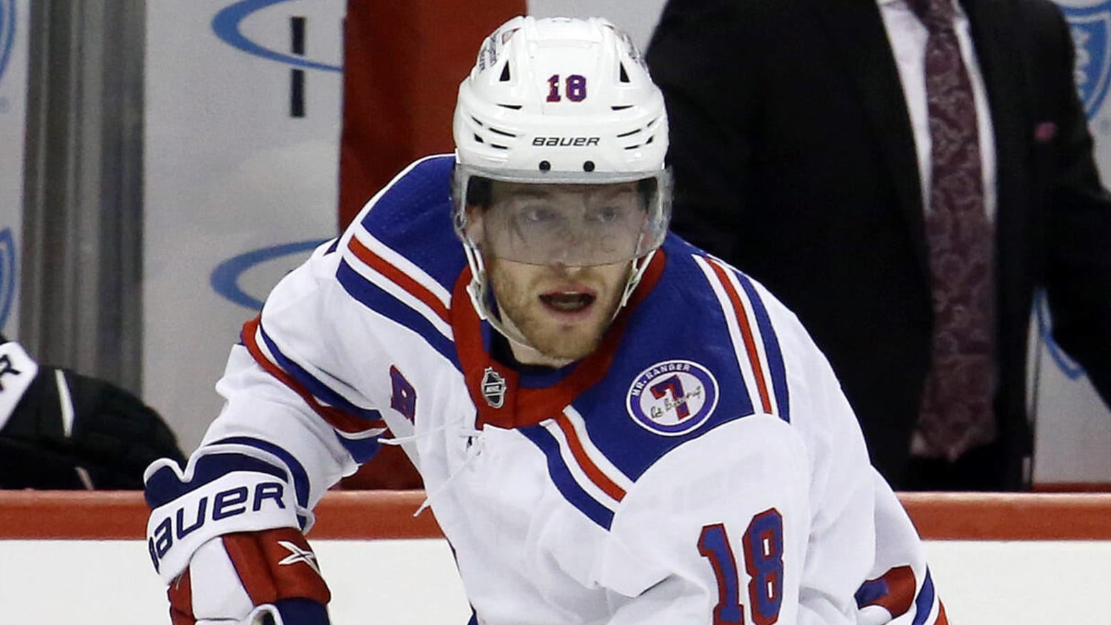 Rangers' Andrew Copp completes a hat trick in the first period vs. Islanders