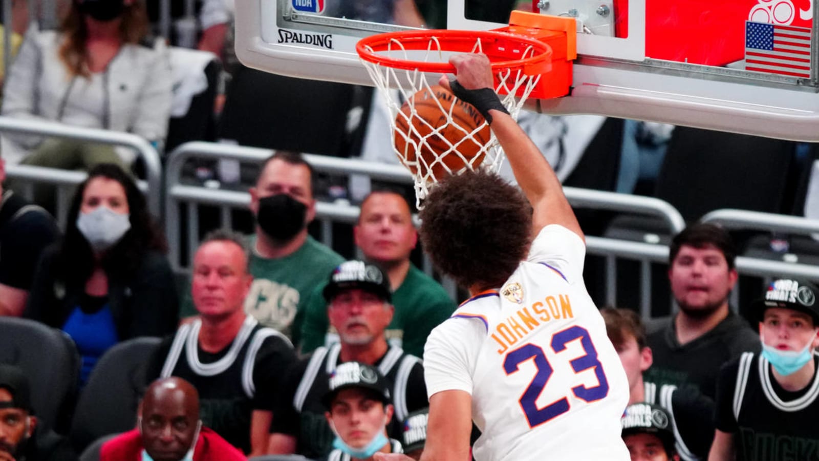 Watch: Cam Johnson has huge dunk on P.J. Tucker