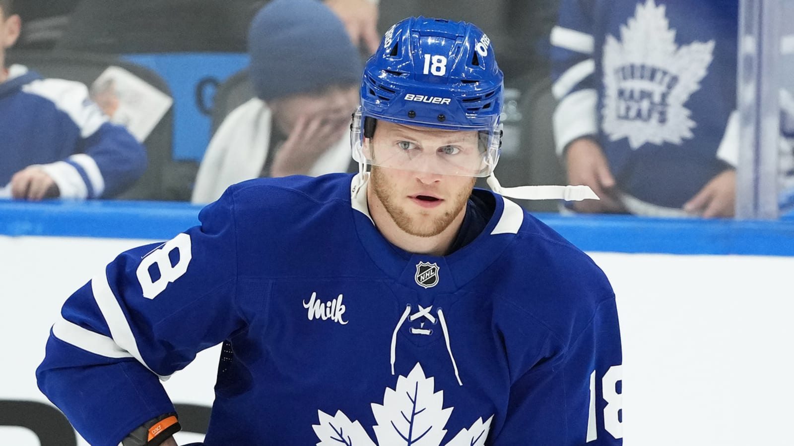 Leafs forward Steven Lorentz the Victim of an Embarrassing Moment During Warmups