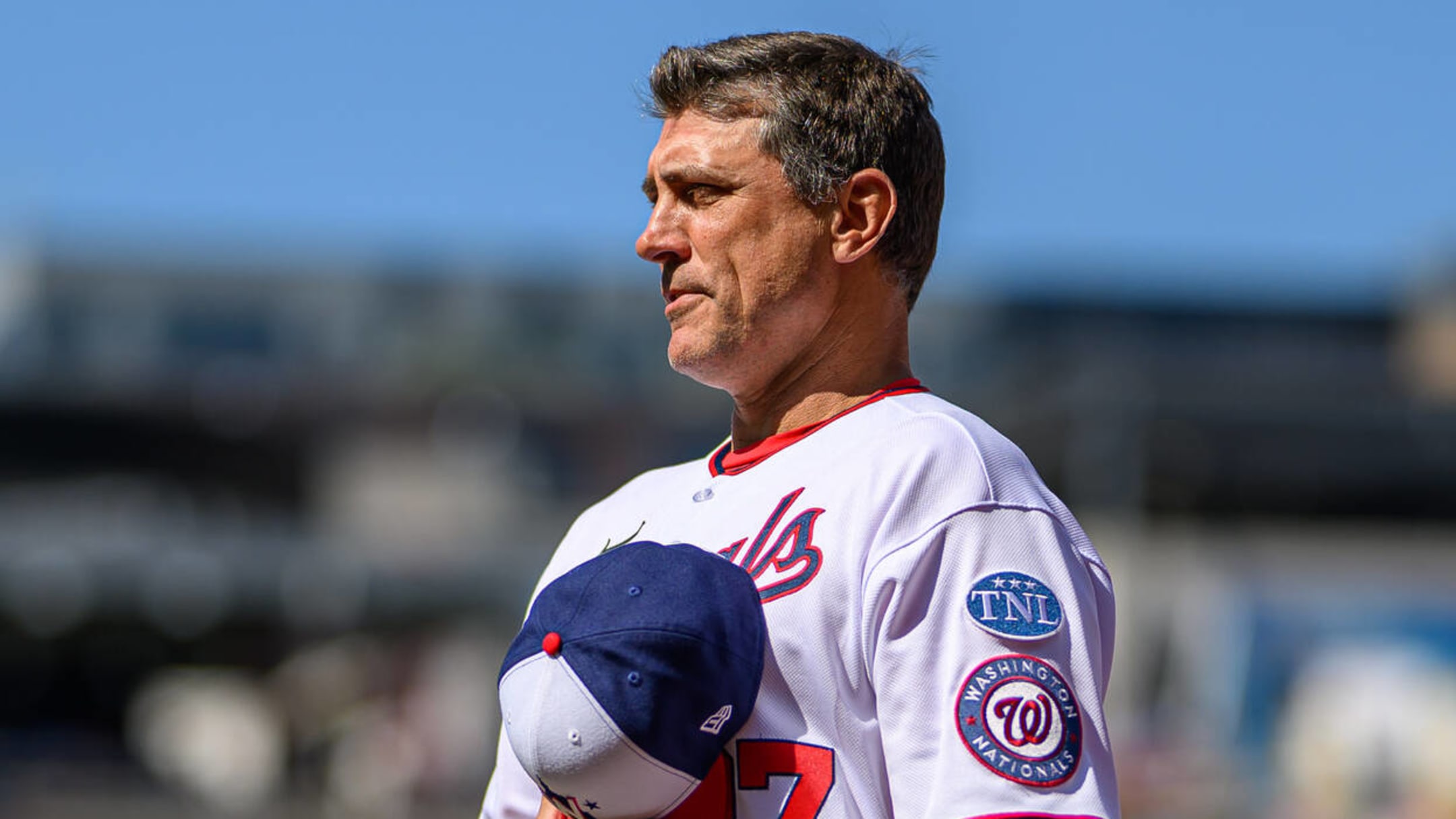 Washington Nationals third base coach Gary Disarcina (10) plays