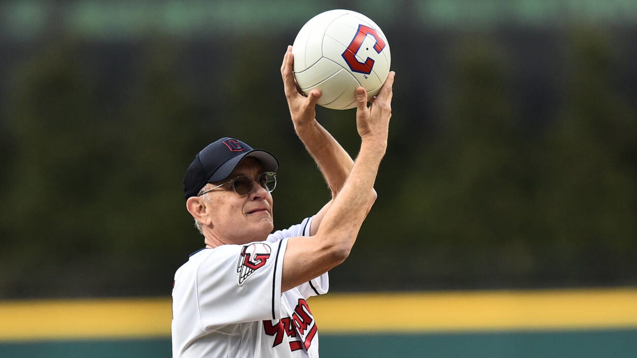 Larry Doby Jr. throws out the ceremonial first pitch before a