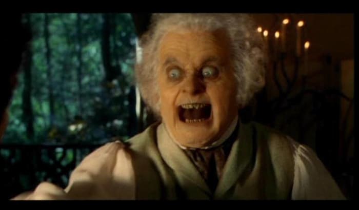 Bilbo's transformation in 'The Lord of the Rings: The Fellowship of the Ring'