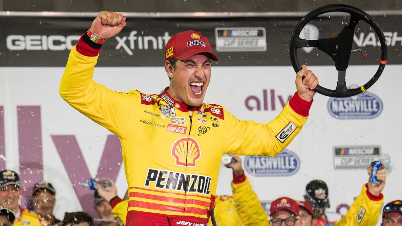 Logano grabs season-saving victory in five OTs at Nashville