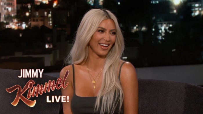 Kim Kardashian and Jennifer Lawrence on 'Jimmy Kimmel Live!'