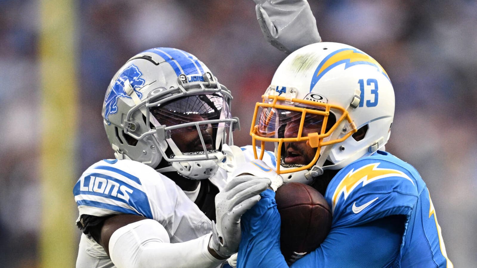 Watch: Chargers' Allen lands stiff arm of the century on Lions rookie