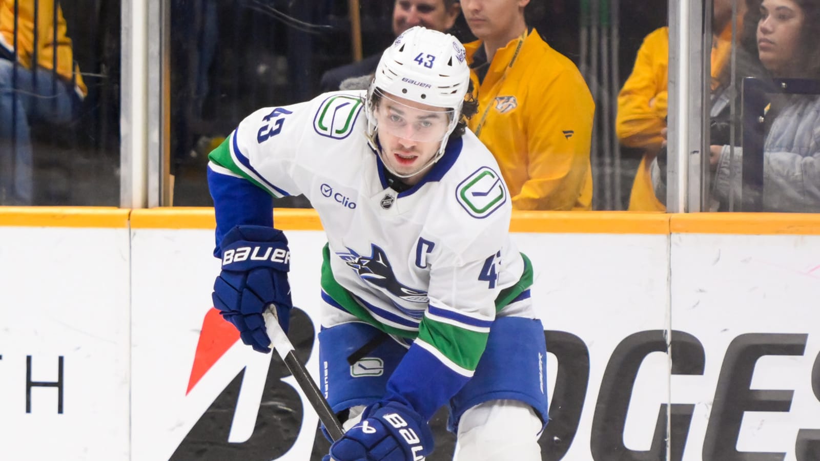 Quinn Hughes makes his feelings known on J.T. Miller's exit
