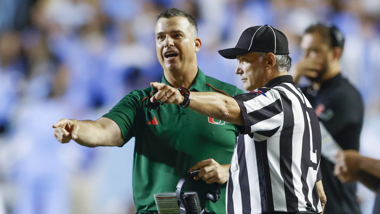Watch: Miami DC runs onto the field screaming, gifts North Carolina a first down