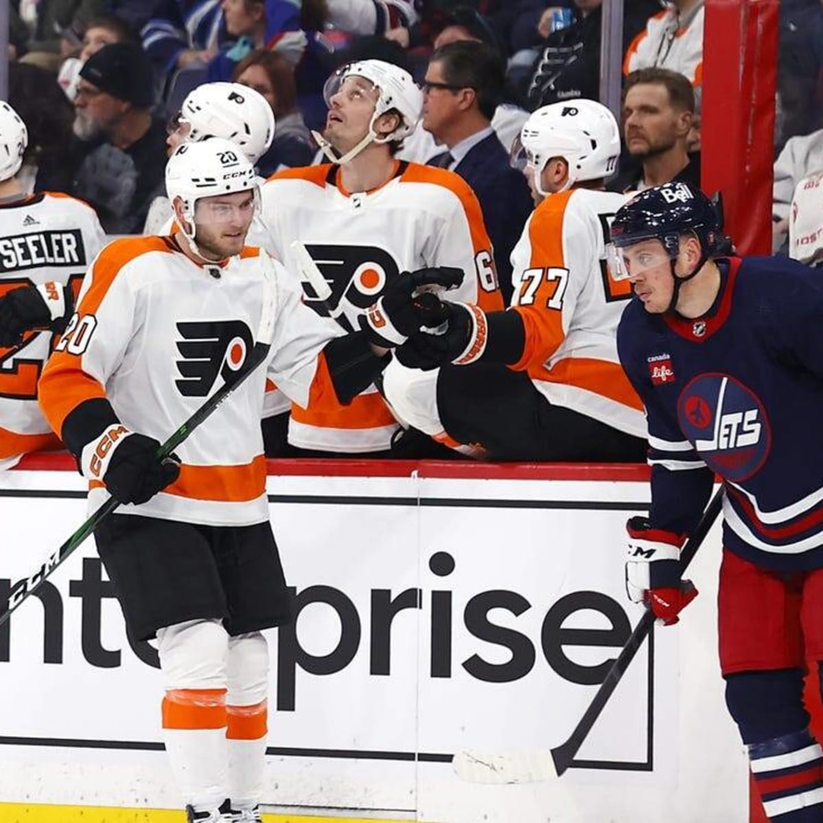 Inspiring: Carter Hart And Connor Parkkila Continue To Inspire One Another,  As Hart Placed A Sticker On His Helmet From His Pal Connor (Flyers) –  FLYERS NITTY GRITTY