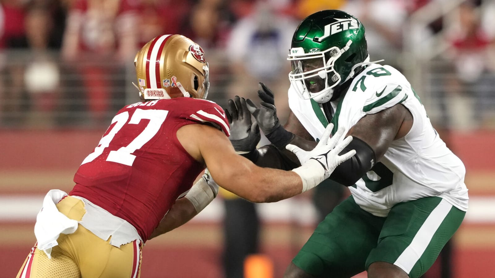 This Jets O-lineman is showing toughness playing through injuries