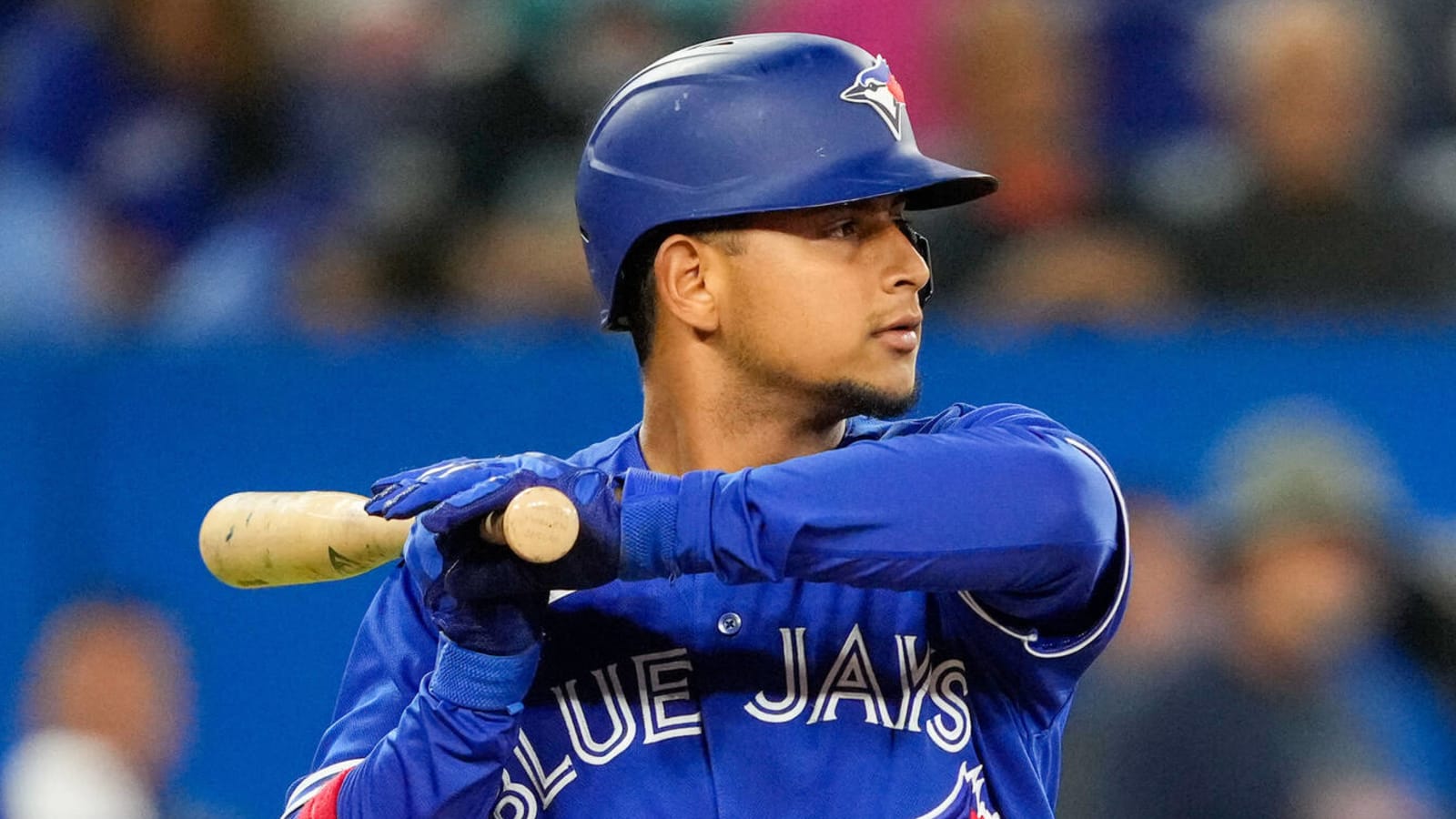 MLB prospect Gabriel Moreno hits ball so hard it gets stuck in wall