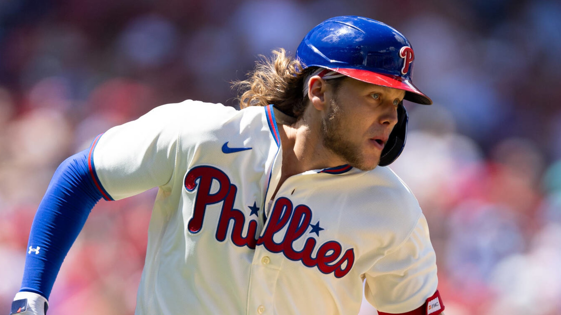 Philadelphia Phillies first baseman Alec Bohm in action during a