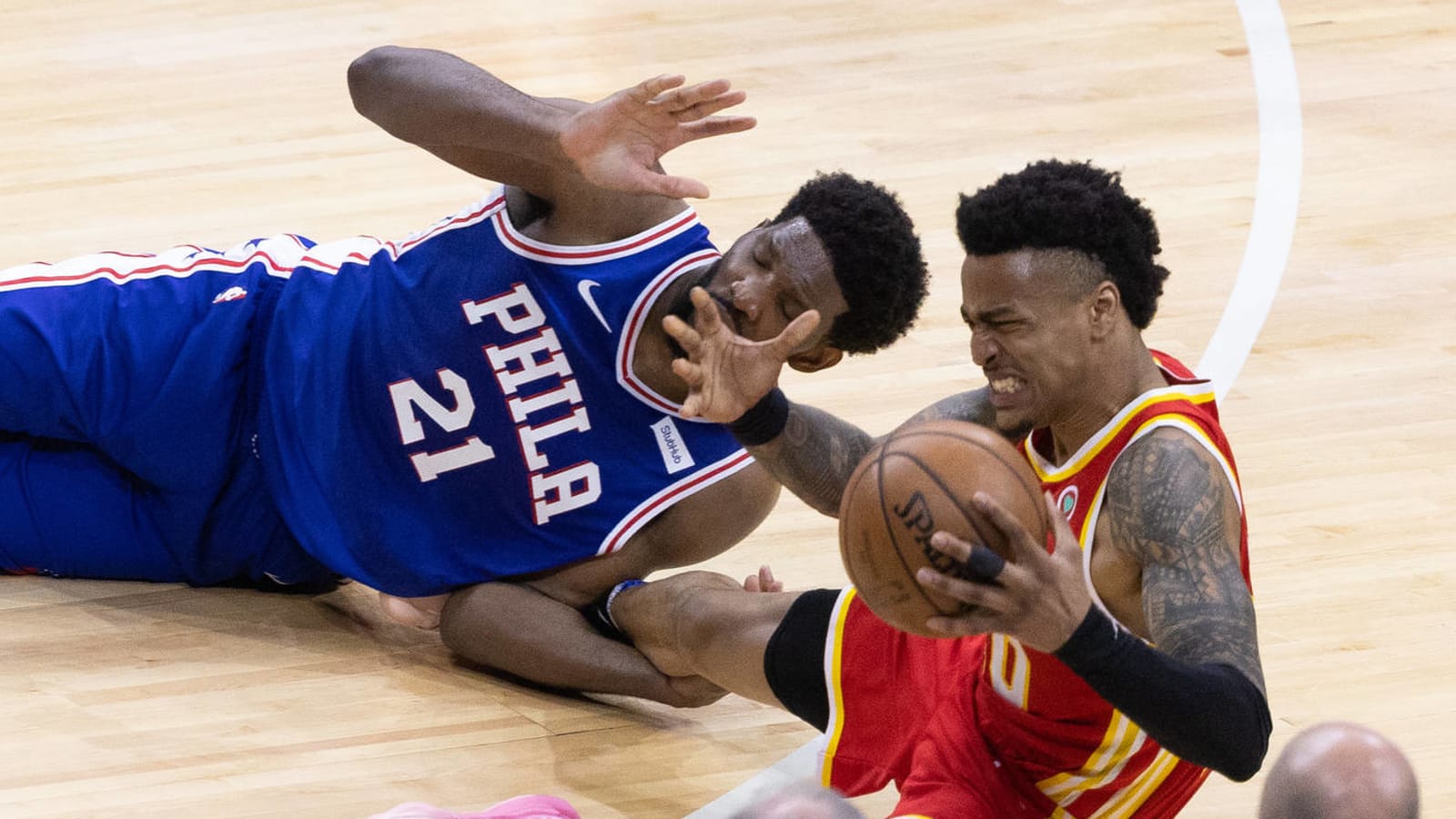 Joel Embiid, John Collins get into confrontation in Game 6