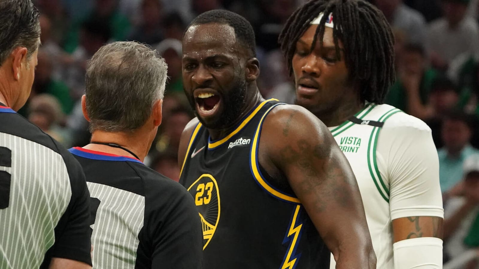 Kendrick Perkins delivers takedown of Draymond Green