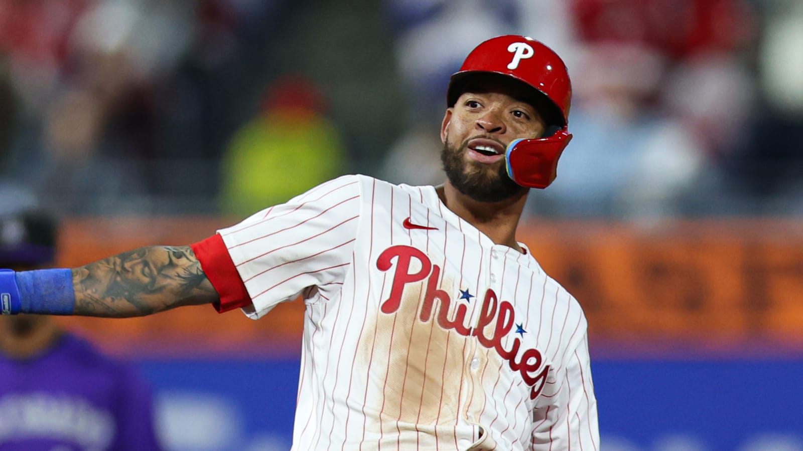 Watch: Phillies' Sosa takes away home run in first OF start