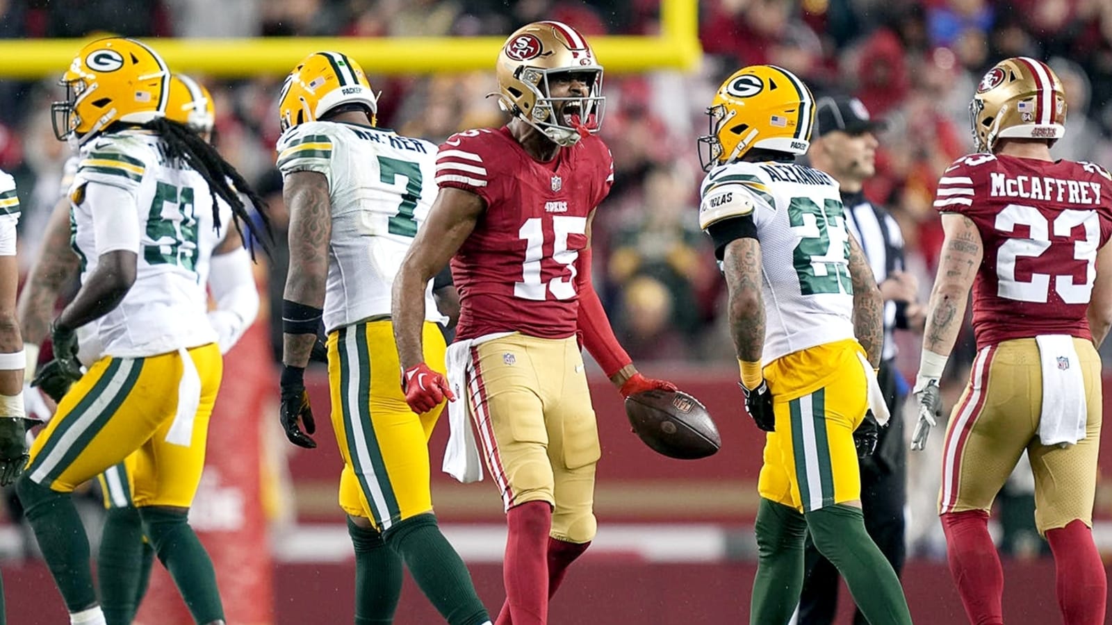 Tensions flare between 49ers and Packers ahead of kickoff