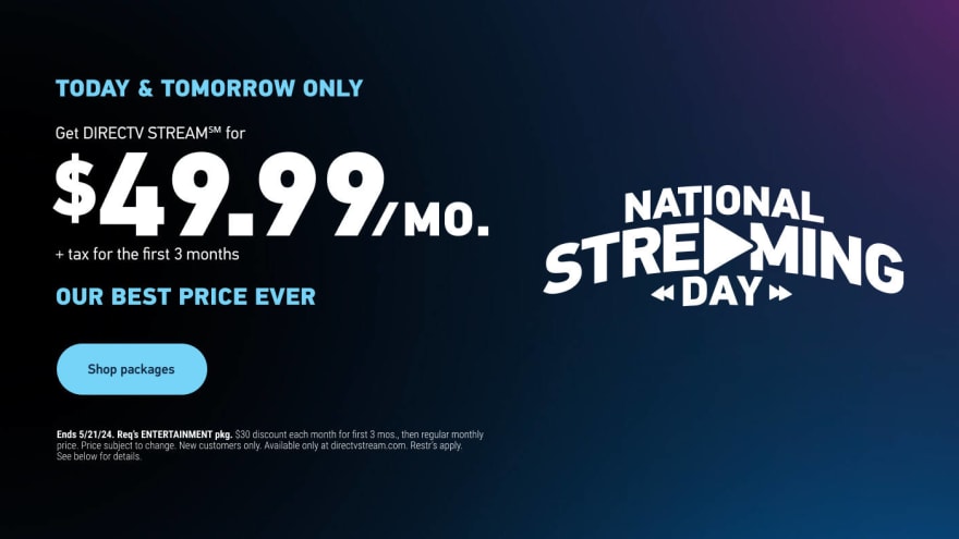 National Streaming Day deal: Get DIRECTV STREAM for just $50 a month for 3 months