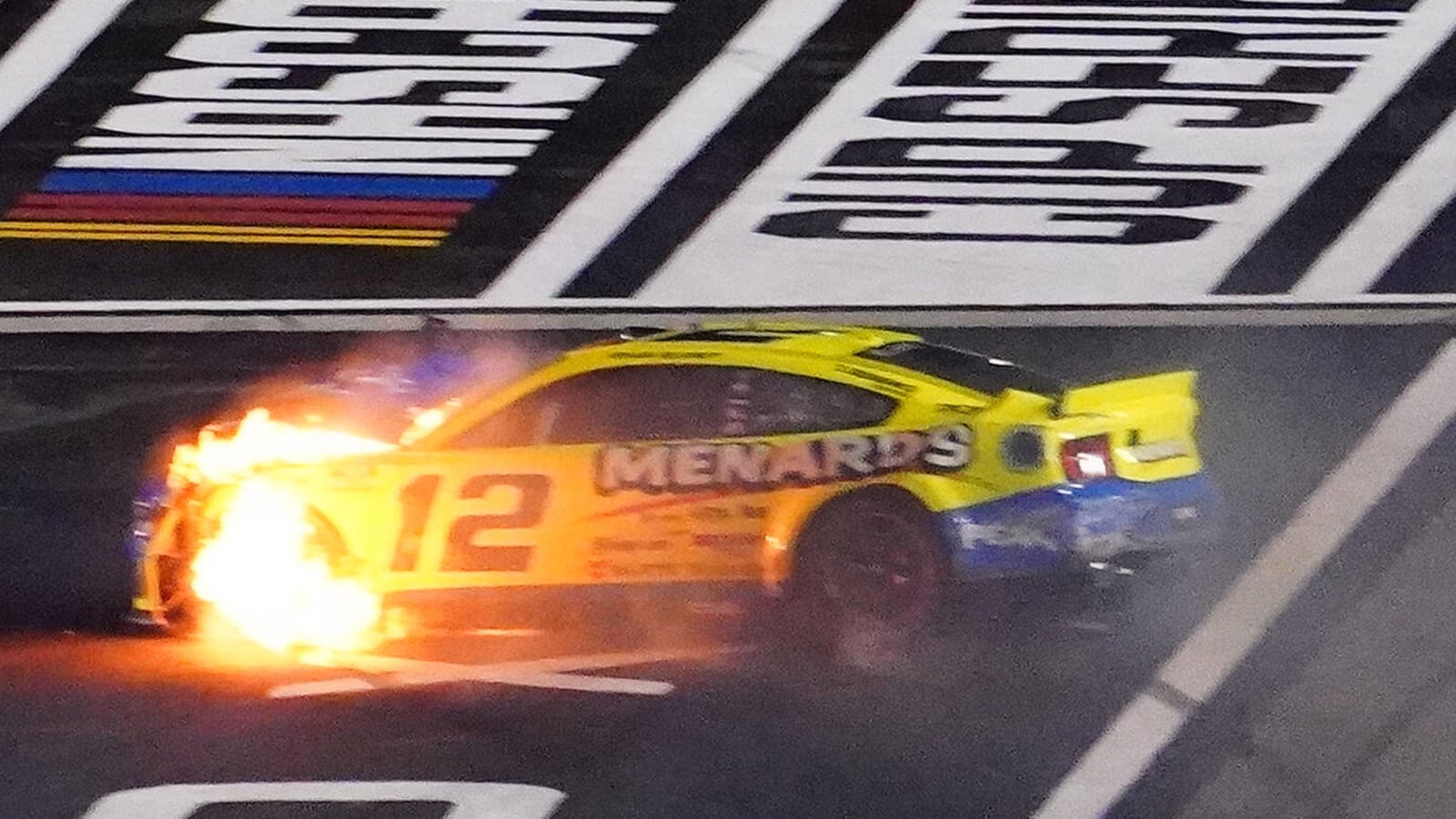 Ryan Blaney's car catches fire in crash at Daytona Duel