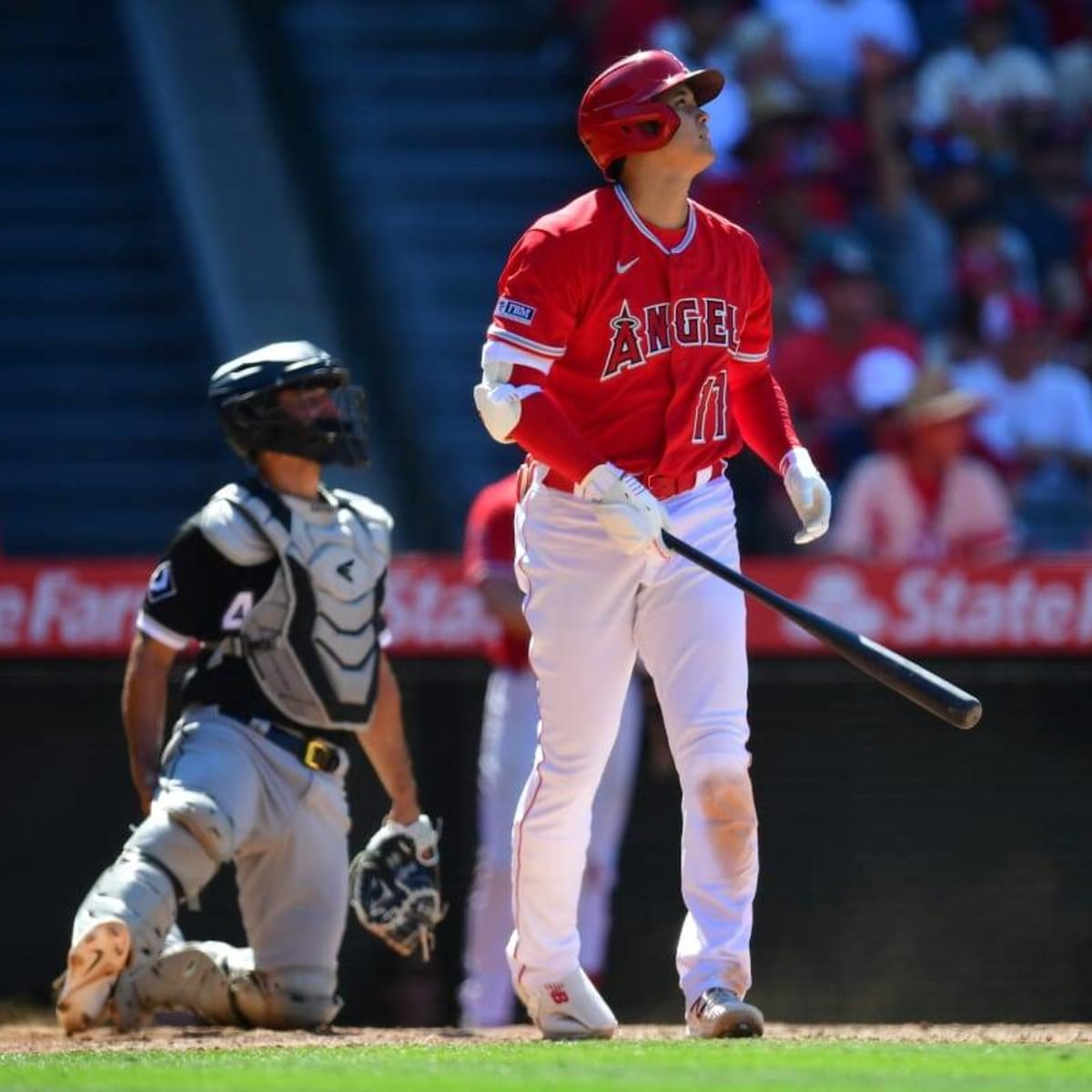 Ohtani hits the longest home run of his MLB career (493 feet) to