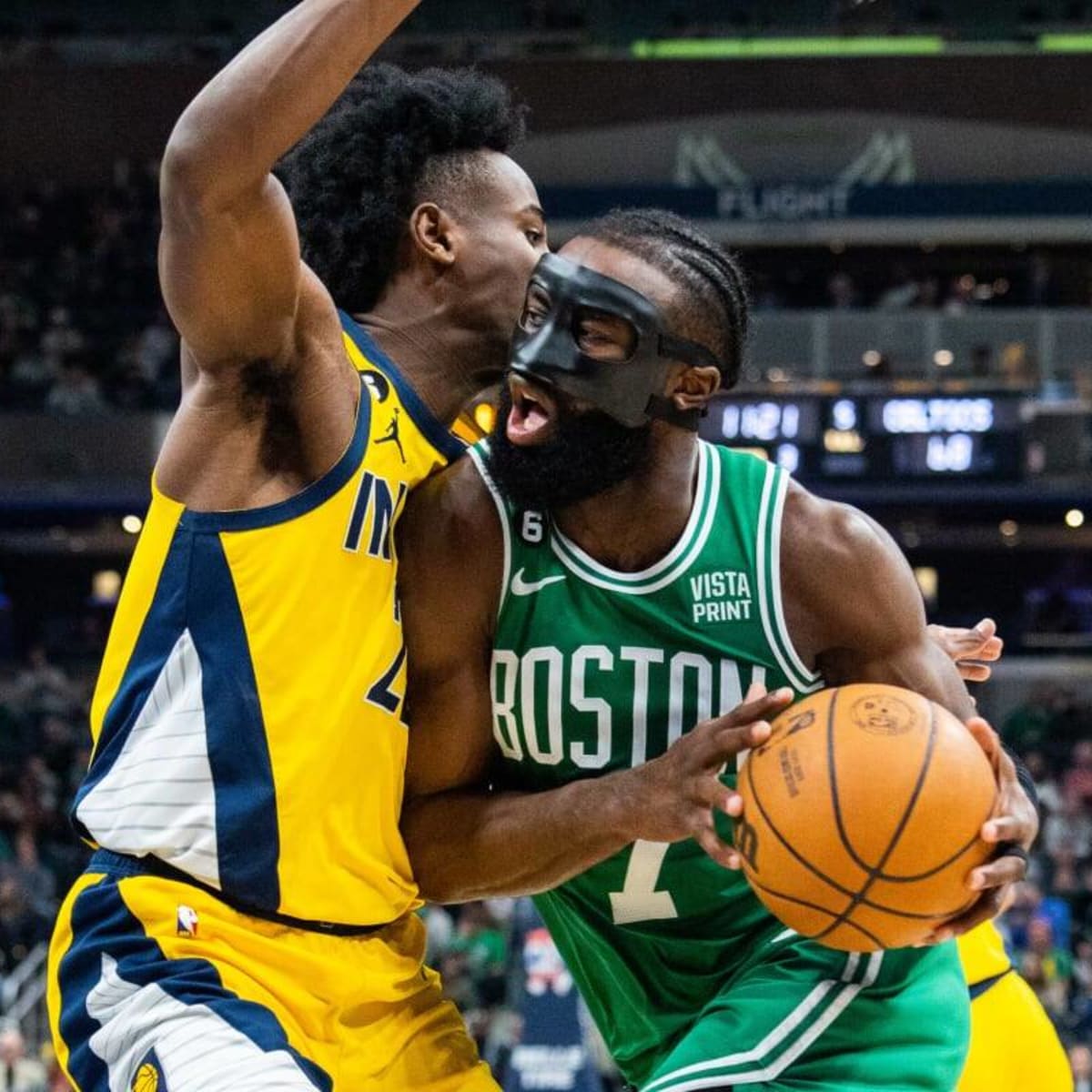 Why Jaylen Brown is going back to wearing mask in Game 5 vs. Hawks