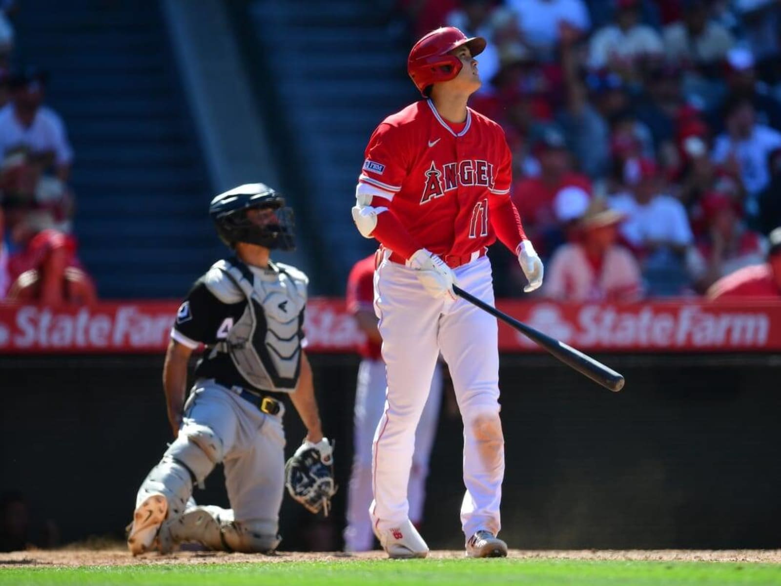 Ohtani hits the longest home run of his MLB career (493 feet) to