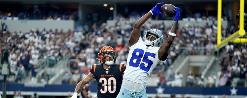 Wide receiver (85) Noah Brown of the Dallas Cowboys against the