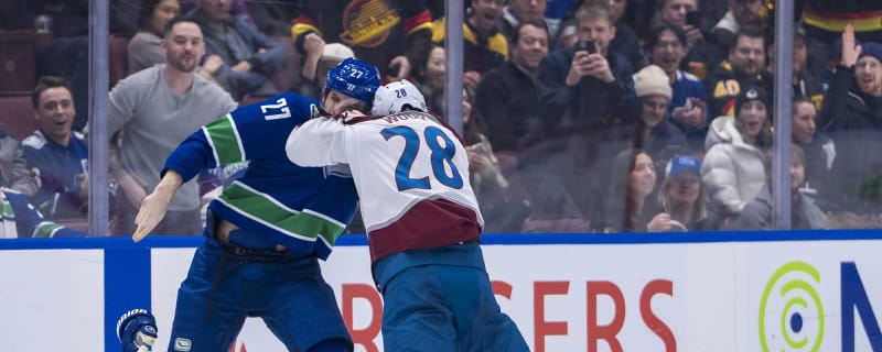 Line brawl leads to the ejection of an Avalanche player after horrific spearing incident on Canucks player