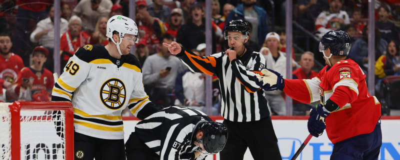 Boston Bruins&#39; Max Jones Lands Brutal Slash on Referee During Post-Whistle Scrum: Will He Get Suspended?