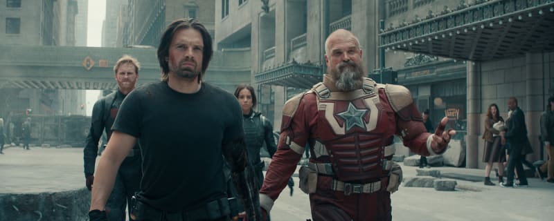 David Harbour drives the &#39;Thunderbolts*&#39; cast to CinemaCon in a Red Guardian limo