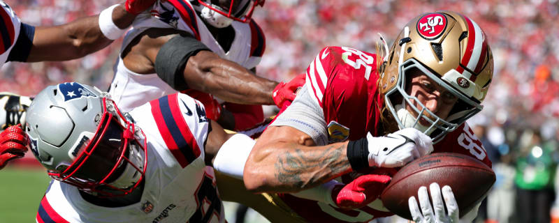 49ers Notebook: George Kittle&#39;s dazzling touchdown catch; Brock Purdy, dual-threat quarterback; Sam Okuayinonu&#39;s amazing journey; Bosa&#39;s quick-footed performance