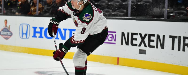 Arizona Coyotes' Clayton Keller injures leg, leaves on stretcher